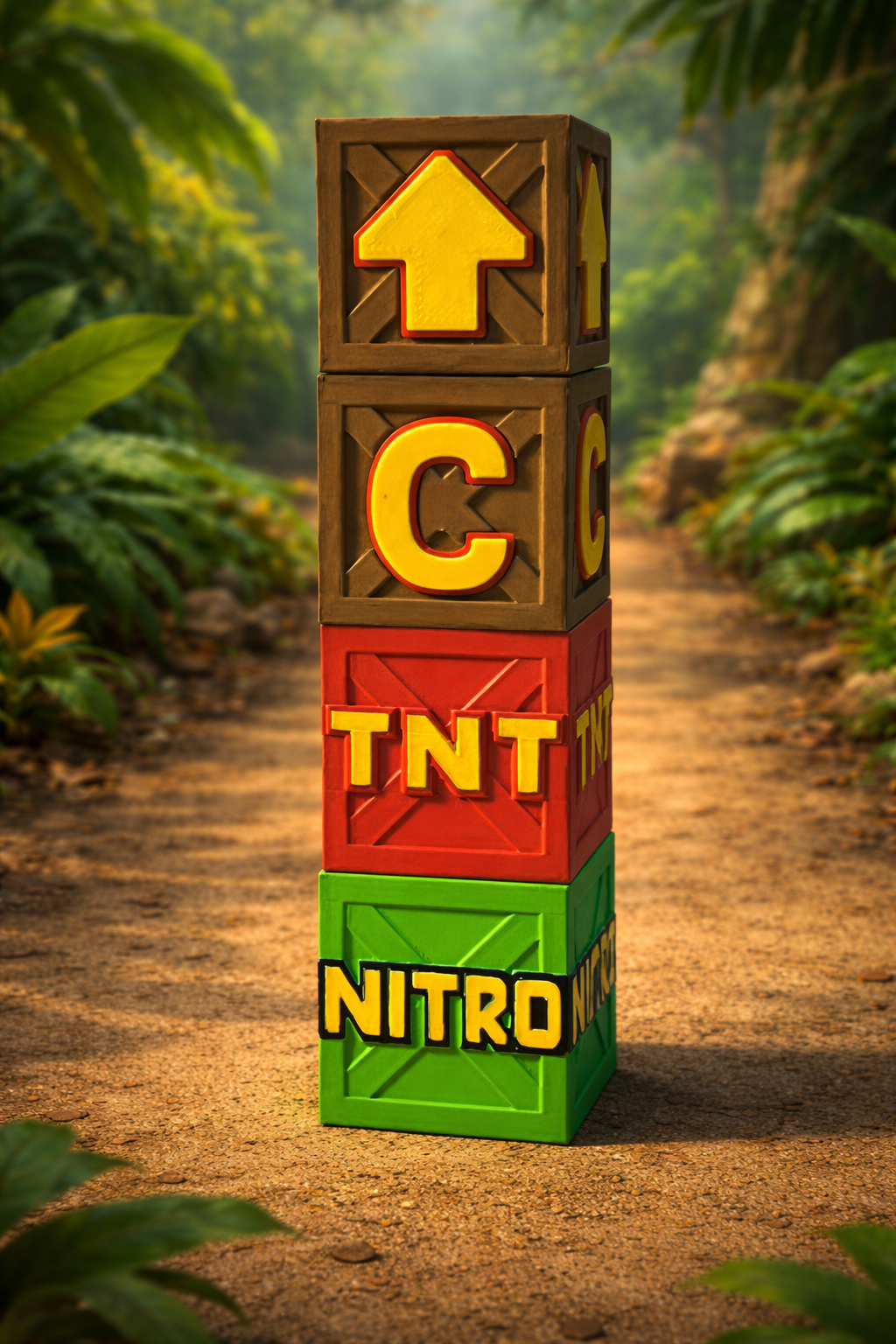 Kit 4 Caixas Diorama Crash Bandicoot