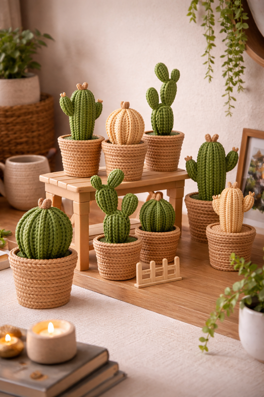 Cactos decorativos - Porta Objetos - kit com 3