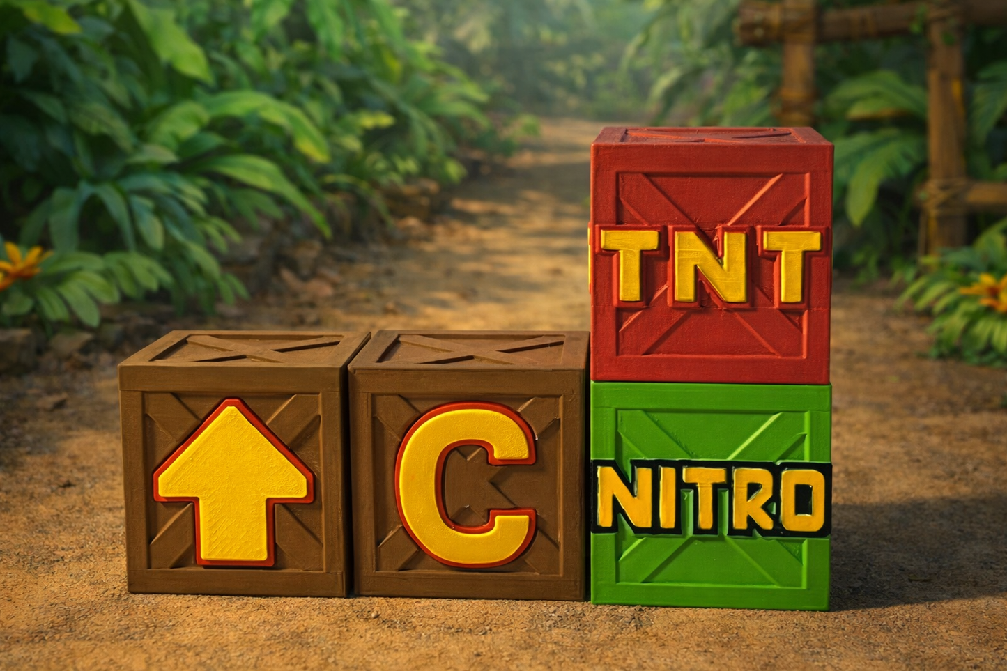 Kit 4 Caixas Diorama Crash Bandicoot