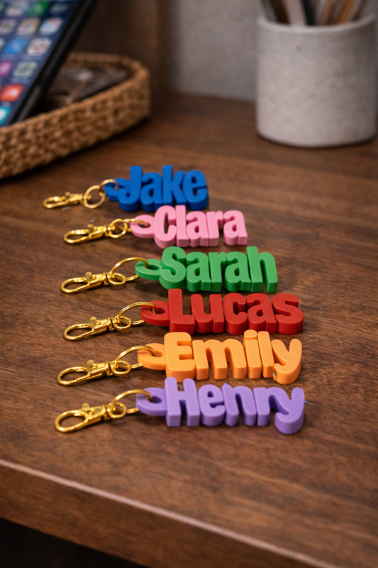 Porta Chaves Nomes com Relevo (Personalizável)